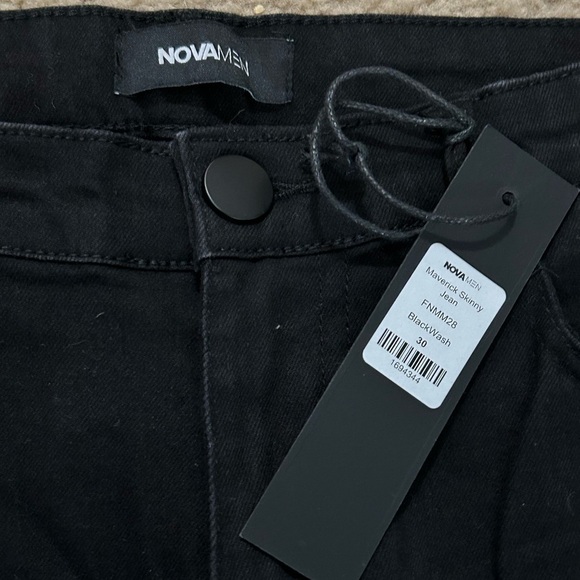 NWT Fashion Nova Men’s Size 30 Maverick Skinny Distressed Black Jeans - Picture 5 of 10